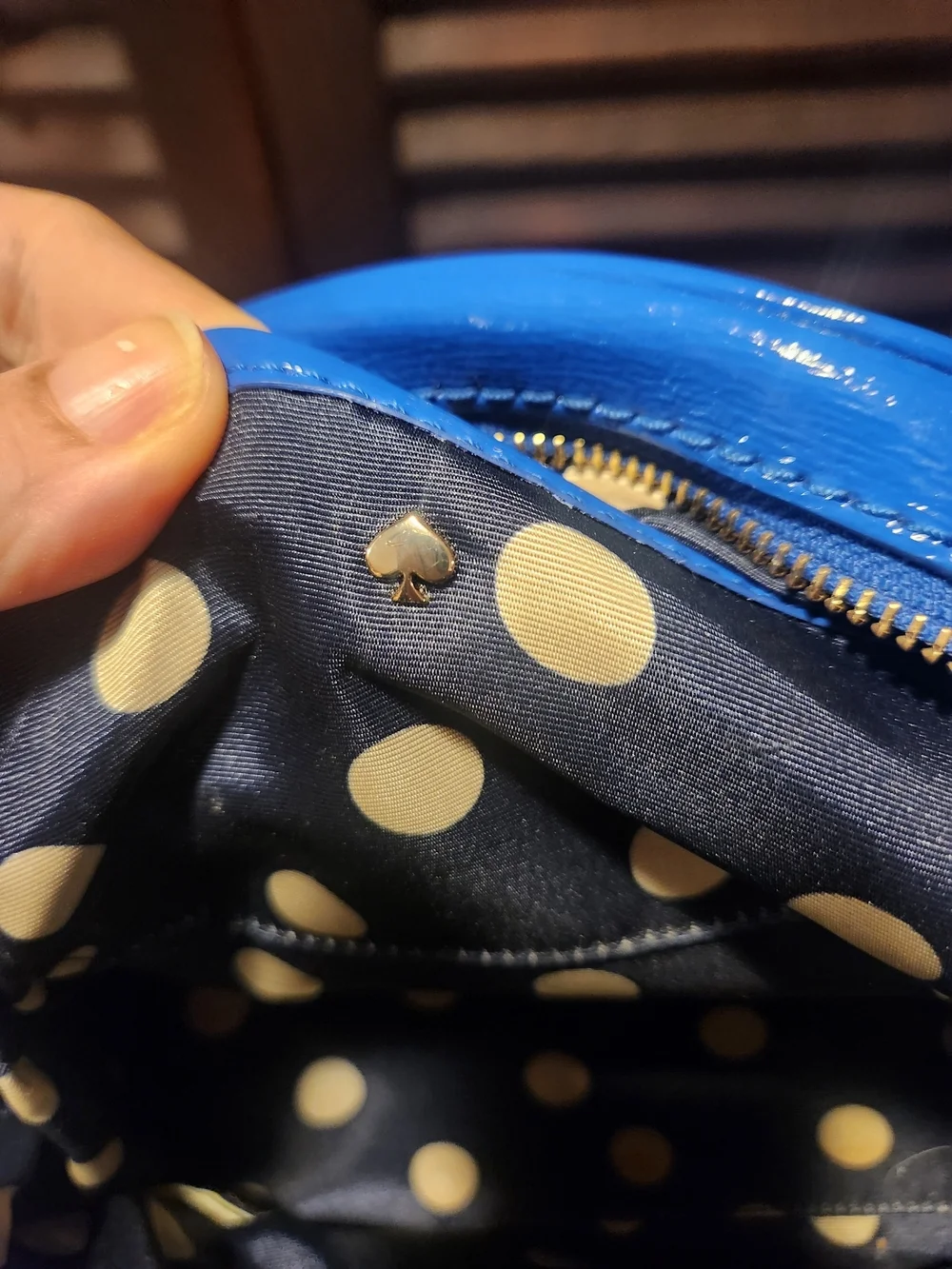 Kate Spade Blue Dome Satchel with Crossbody Strap